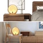 lampe de chevet en bois style pleine lune pour lire au lit