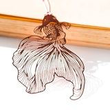 beau marque page original poisson rouge en métal