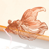 poisson rouge marque page original en métal