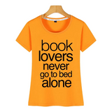 t-shirt orange citation never alone pour les lecteurs