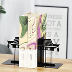 1 pair of Practical Metal Bookends Chinese Style Bookshelf Book Stands