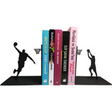 Metal Book Holders Bookends Non-skid Bookshelf Decorative Thema Love Sport Duty Iron Art Black Stand Support Magazines Organizer