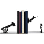 Metal Book Holders Bookends Non-skid Bookshelf Decorative Thema Love Sport Duty Iron Art Black Stand Support Magazines Organizer