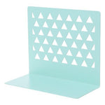 cale livre en métal bleu design triangles