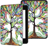 pochette kindle arbre multicolore avec fermeture magnetique