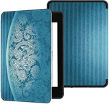 pochette kindle bleu motif kaleidoscop pour liseuse paperwhite 