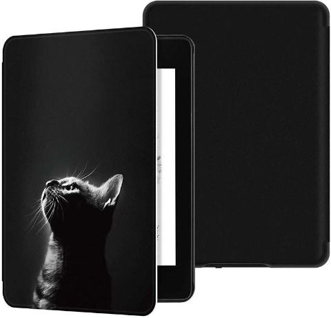 Achat Housse porte-folio pour liseuse Kindle avec chat noir à ailes et  dents de vampire pas cher