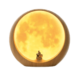 lampe de chevet en bois pour les lecteurs style pleine lune