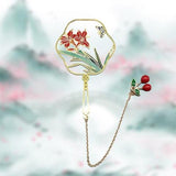 marque page en métal fleur de lotus feng shui 