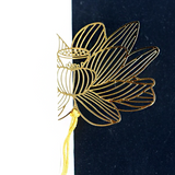 marque pages original en métal fleur de lotus fait main