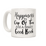 mug en ceramique pour les lecteurs citation tea books and happiness