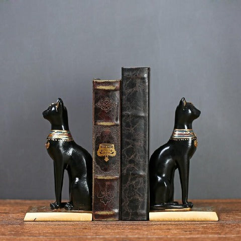 paire design cale livre chat antique noir rocuste