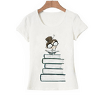 t-shirt pour lectrice avec citation et livres