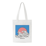 tote bag pas cher vague de couleur bleu et rose