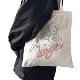 lecteur avec tote bag personnalisé angel